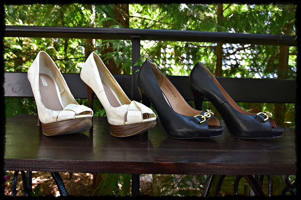2 pary używanych szpilek, BERSHKA: 39, obcas: 12,5 cm, EVENTO: 39, obcas 11,5 cm
