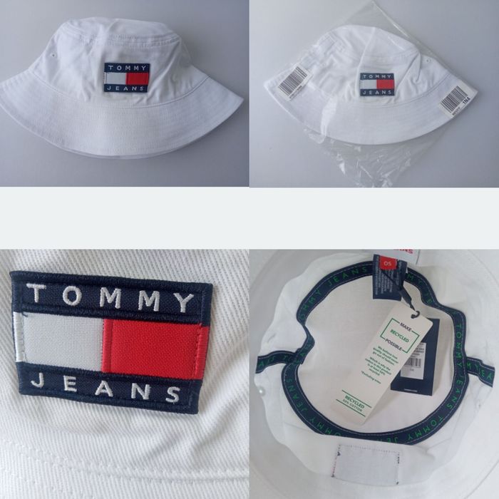 Nowy oryginalny kapelusz Tommy Hilfiger bucket hat  biały bawełna