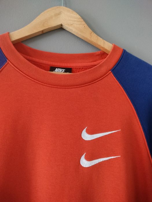 Pomarańczowo Niebieski Crewneck Bluza Nike Swoosh M