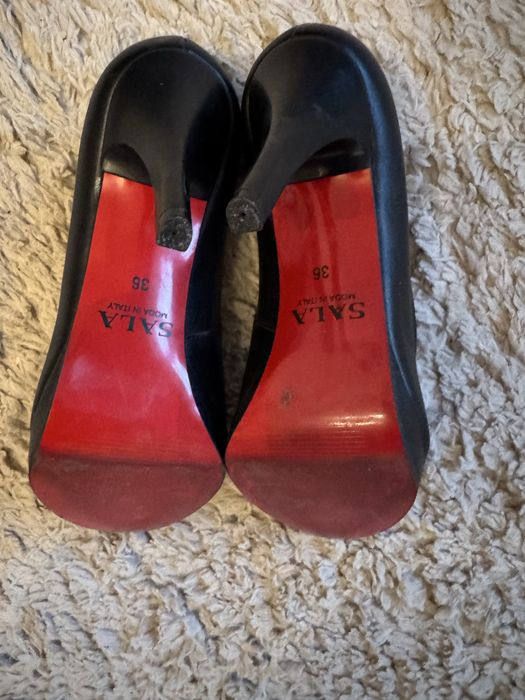 Szpilki Sala buty damskie czarne skórzane roz.36
