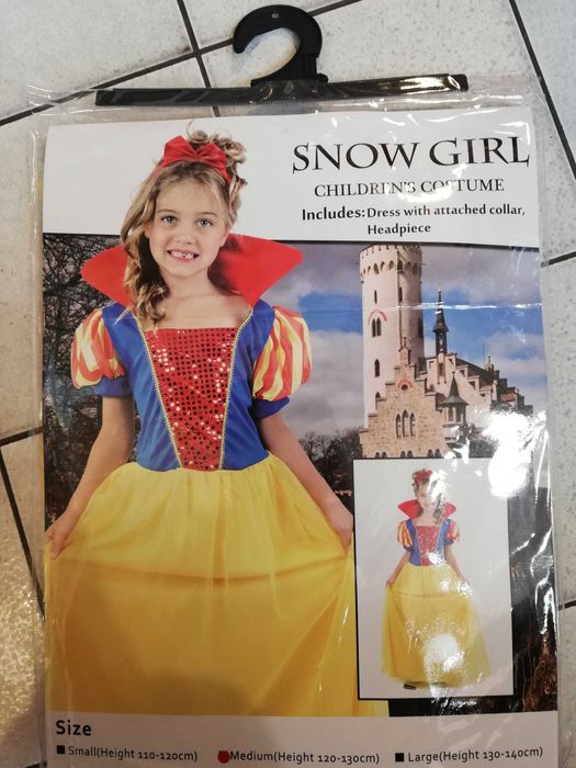 Strój kostium przebranie królewna śnieżka sukienka