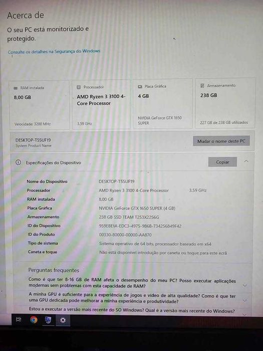 PC Desktop Gaming & Produtividade – Ryzen + GTX 1650 SUPER