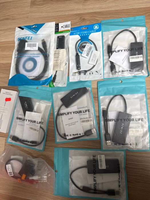 MEGA BOX ELEKTRONIKI – Huby USB-C, Adaptery HDMI, Kable, Ładowarki – OKAZJA!