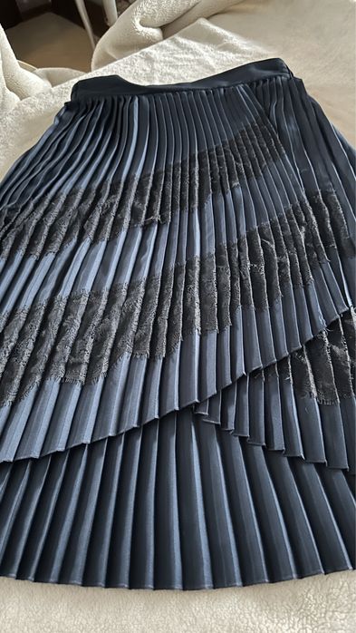 Zara spódnica plisowana granatowa kopertowa 40 l