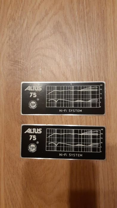 Oryginalne metalowe tabliczki do altus 75