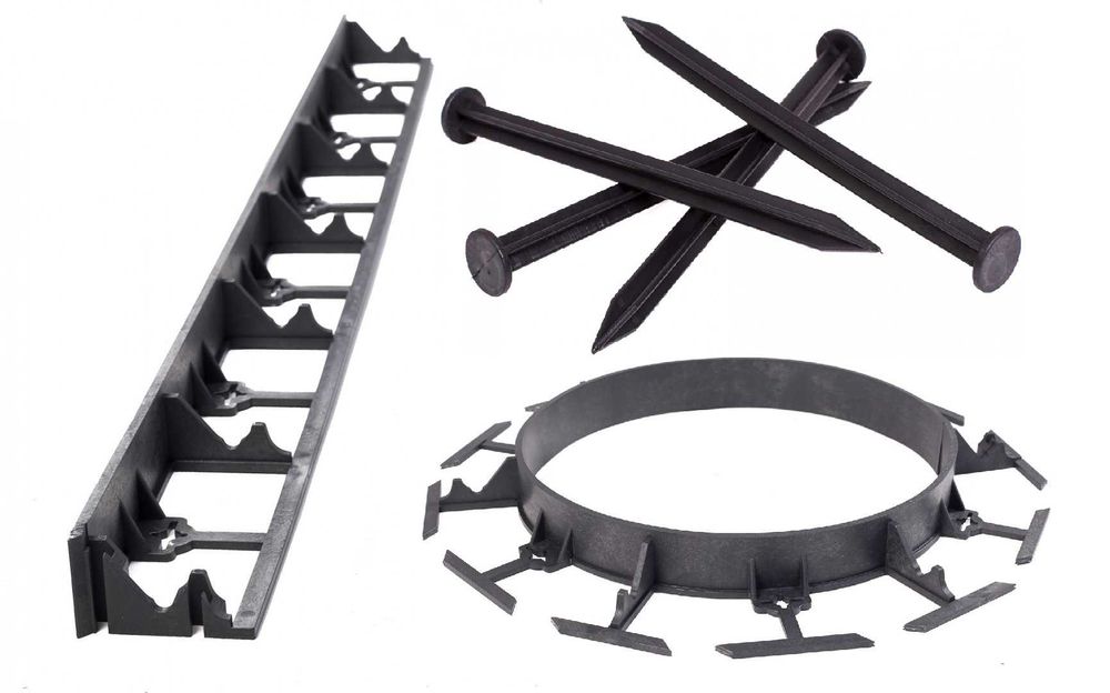 Zestaw eko obrzeże bord 45 - 48szt + 200 kotew 25cm