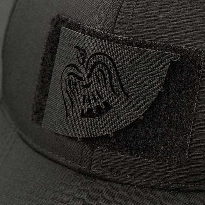 Naszywka na rzep Sztandar Wrona Cięta Laser Cut black