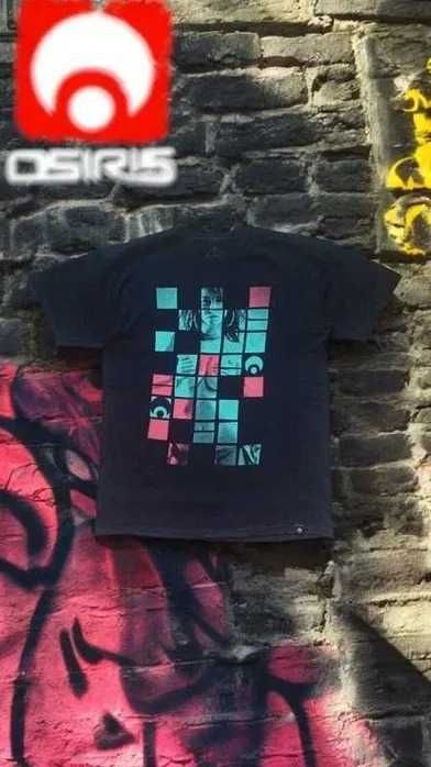 Koszulka OSIRIS skate L czarna nadruk skate bawełna tshirt dc nowy sk8