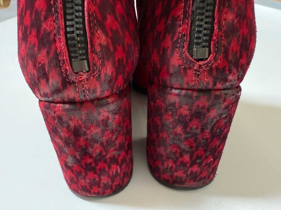 Burgundowe botki, skóra zamszowa, Venezia, rozm. 39