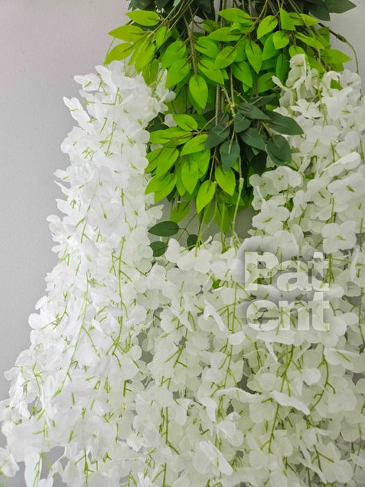 Wisteria biała jasna glicynia sztuczna girlanda dekoracja 12 sztuk