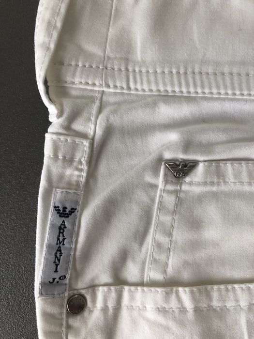 Białe spodnie Armani Xs/S niski stan biodówki proste nogawki