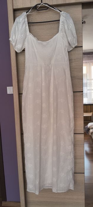 Sukienka midi boho ażurowy haft