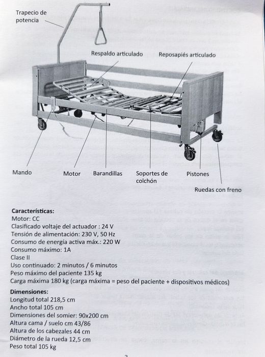 Cama articulada elevatória e eletrónica