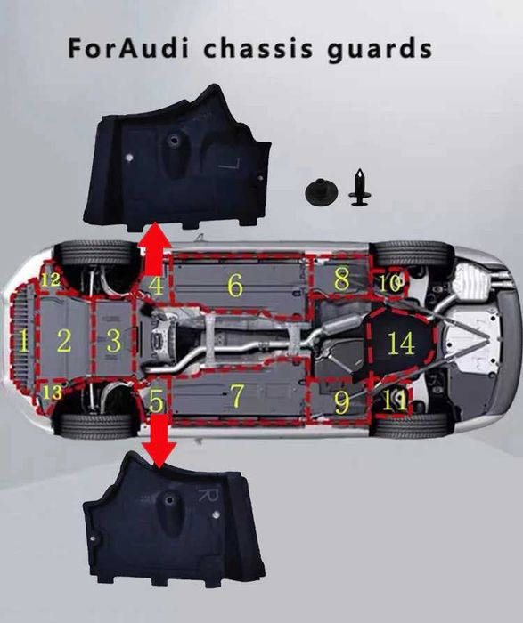 Облицювання облицовка днища кузова защита Ауди а6с7 a6c7 Audi A6 A7 а7
