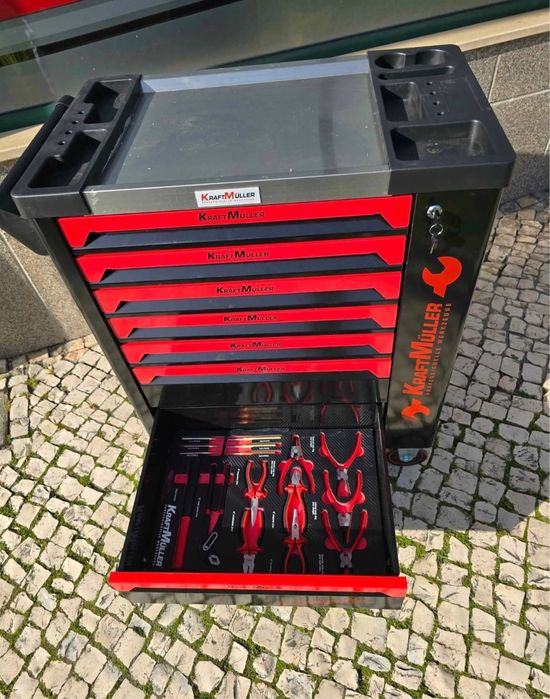 Carrinho de ferramentas 7/6 gavetas cheias de ferramentas