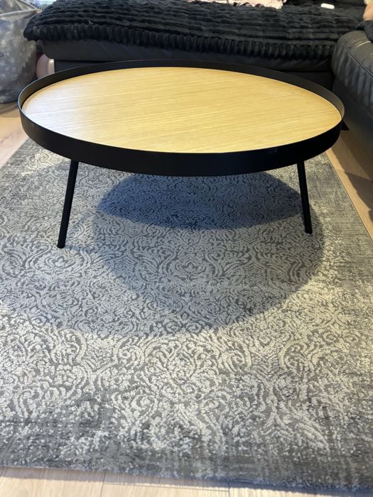 Stolik drewno stal fi 85 cm