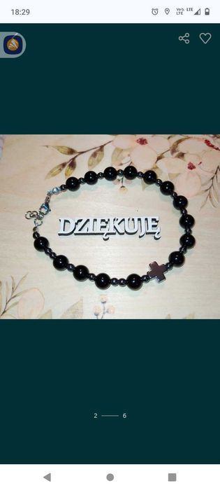 Bransoletka różaniec na rękę z kamieni czarny męski