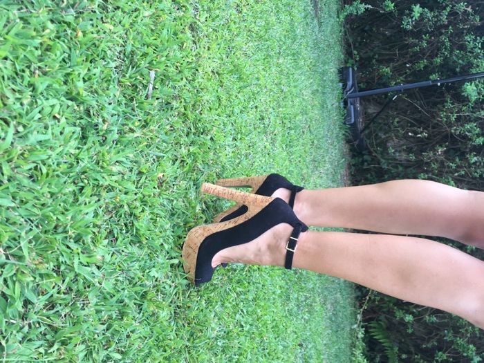 Sandálias altas Pretas - Stradivarius 37 / Sapato