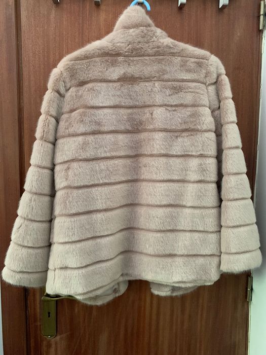 Casaco pêlo sintético dusty rose