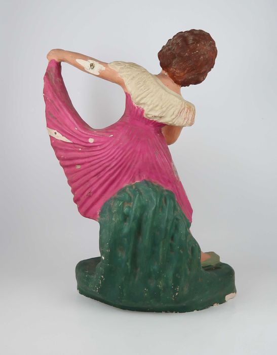 Escultura em barro vidrado Séc. XIX - Bailarina - 35 cm