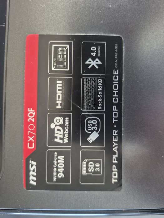 17,3" MSI CX702QF | Intel Core i7 (4 rdzenie) | 8GB RAM | 500GB