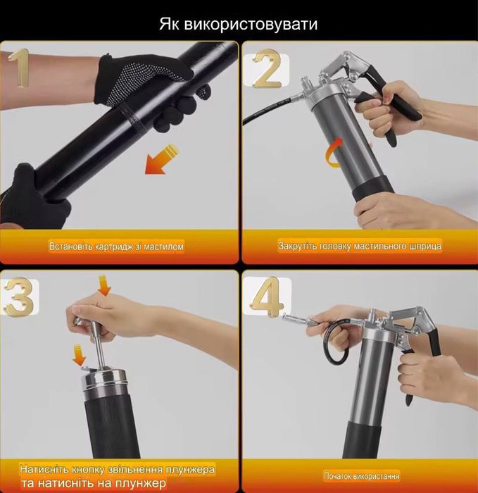 Шприц для смазки солидолом под эвро тубу 400CC