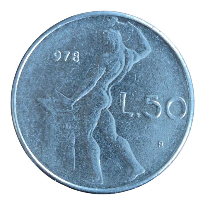 Itália. Moeda 50 liras 1978