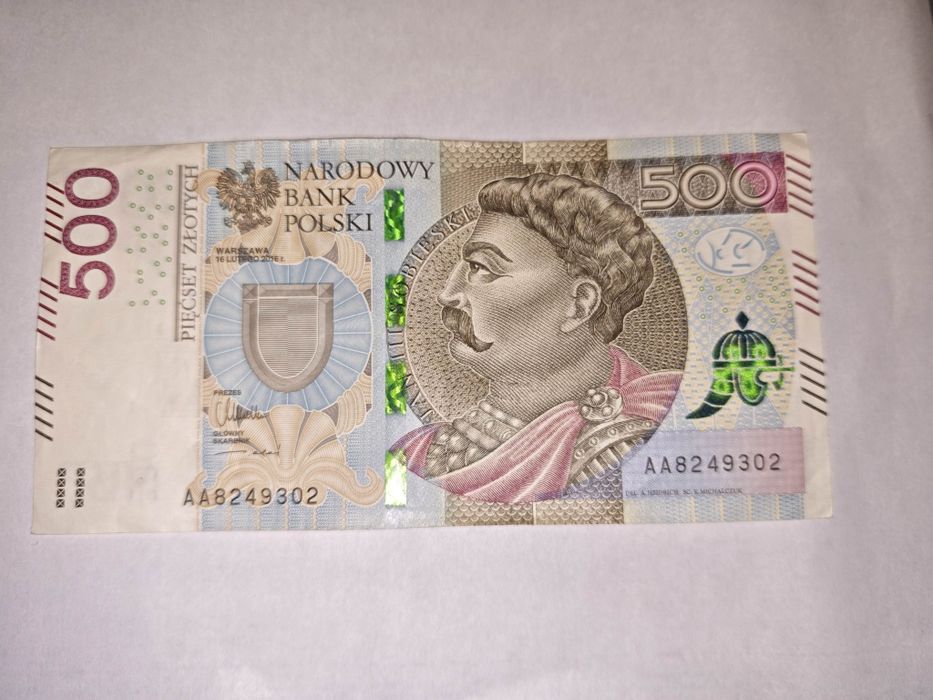 Banknot 500 złotych seria AA