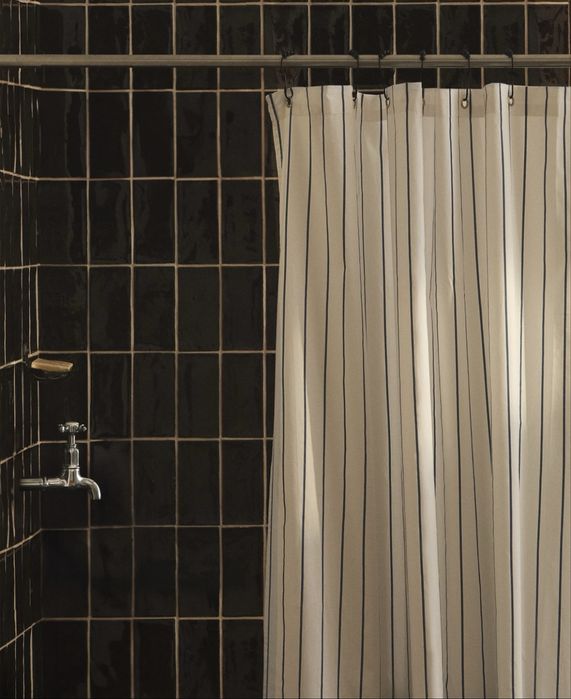 Cortina De Banho Algodão Riscas Zara Home NOVO