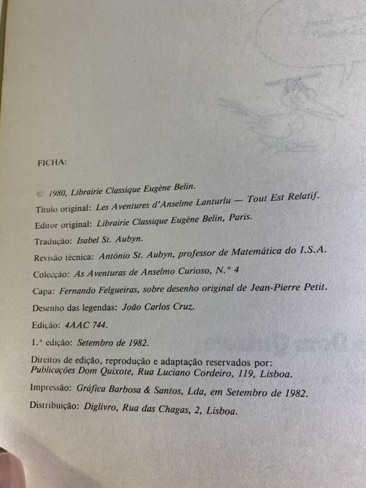 As Aventuras de Anselmo Curioso BD