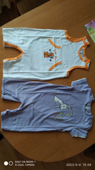 Pajacyki / śpiochy / body niemowlęce na lato -> 2 szt., roz. 68 cm (6