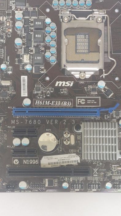 Motherboard MSI H61M-E33 Intel socket LGA1155