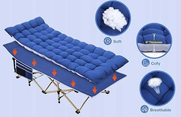 Łóżko Polowe Kempingowe Sportneer 188 x 71 cm Niebieskie Nr046