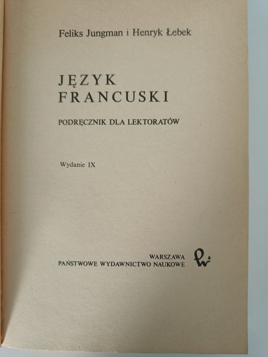 Język Francuski dla lektoratów