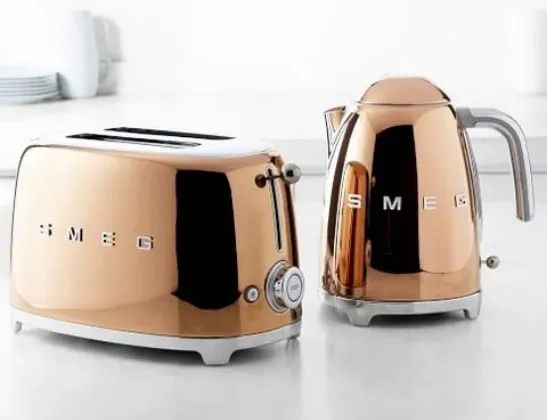 Тостер Smeg, электрочайник Smeg, білий, бежевий, блакитний, блендер