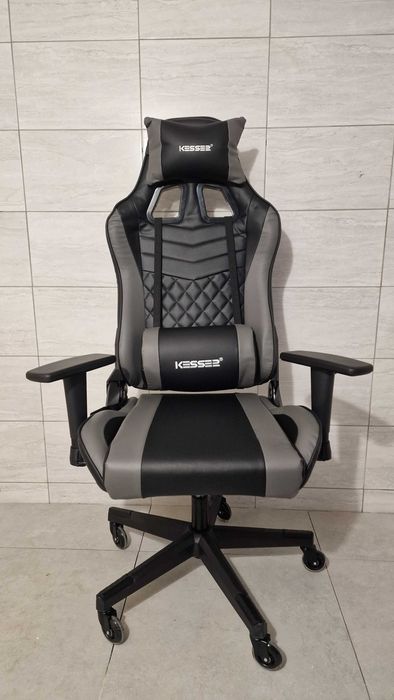Fotel gamingowy kesser ergonomiczny szaro czarny