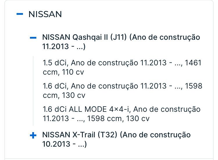 Filtro de combiativel nissan e outro