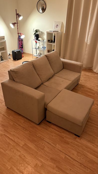 sofá 3 lugares bege