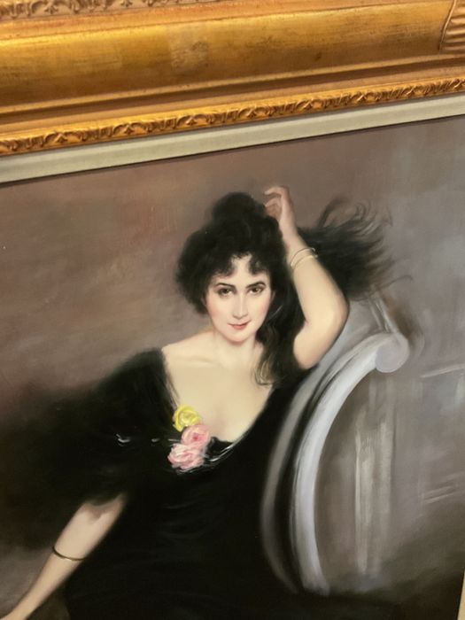 Quadro oleo tela of a lady 84x114 cm