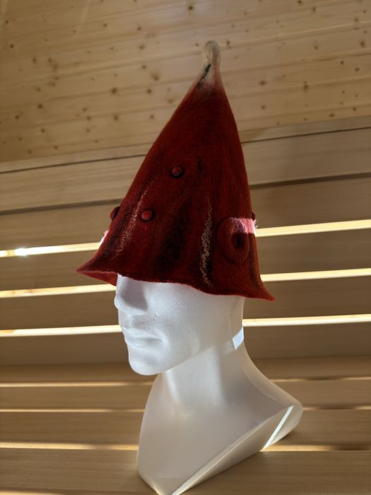 Czapka do sauny recznie filcowana z welny merynosow