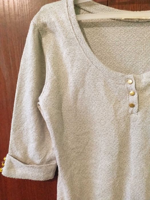 Sweterek damski srebrna nitka S/M