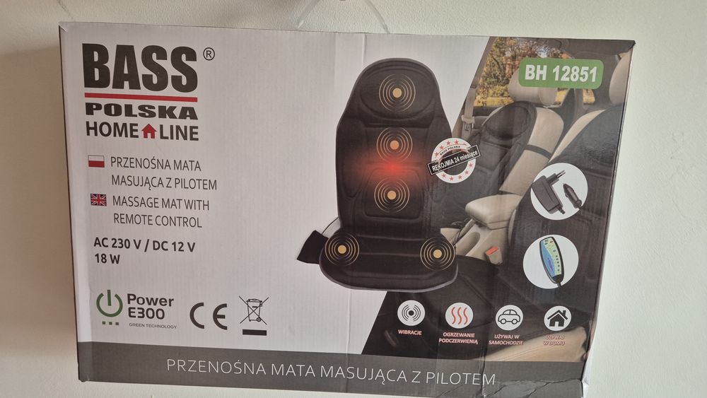 Przenośna mata masującą z pilotem