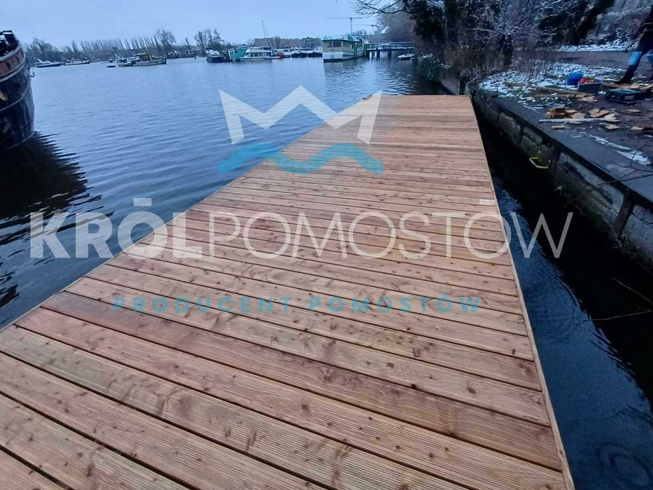 Pływający pomost, platforma pływająca tratwa z poszyciem 33 m kw