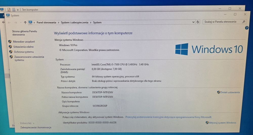 Komputer stacjonarny I5 DDR4 SDD Win10