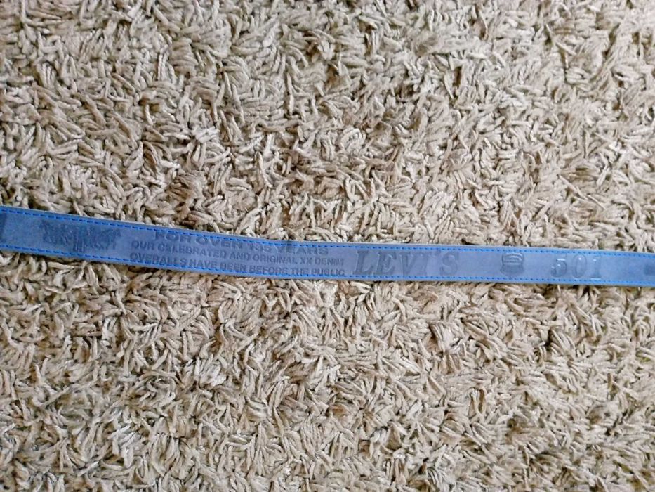 Oryginalny pasek Levis USA skóra niebieski