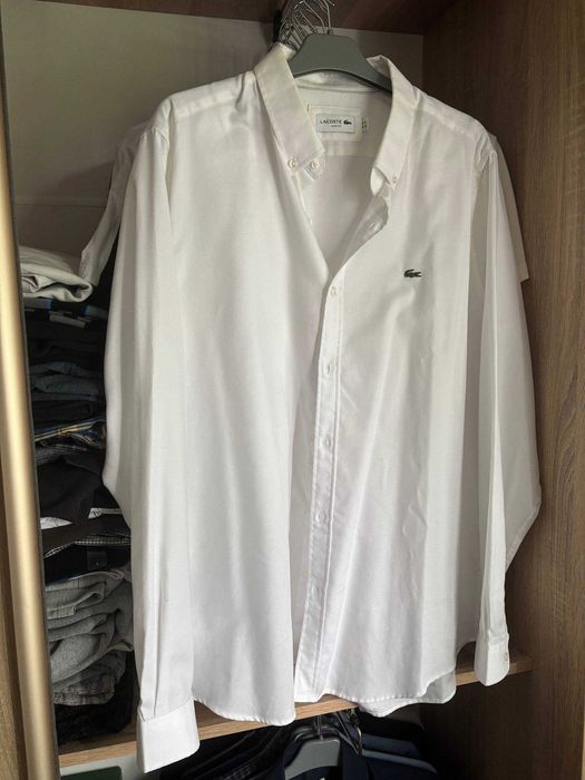 Сорочка чоловіча біла Lacoste Slim Fit розмір XL