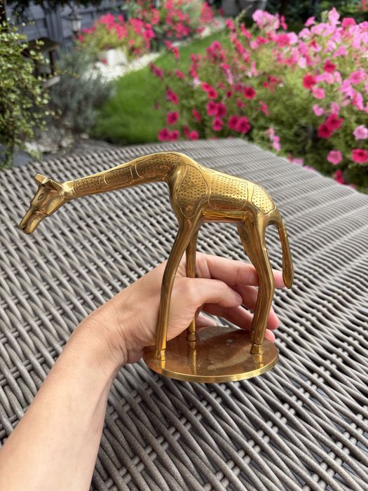 Zara Home figurka z mosiądzu żyrafa