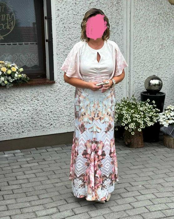 Długa sukienka koktajlowa. Sukienka na wesele.
