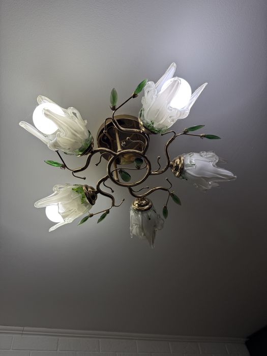 Люстра  з квітковими плафонами