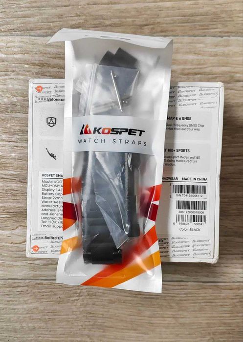 Смарт-годинник KOSPET TANK T4 (Black) + ремінець метал